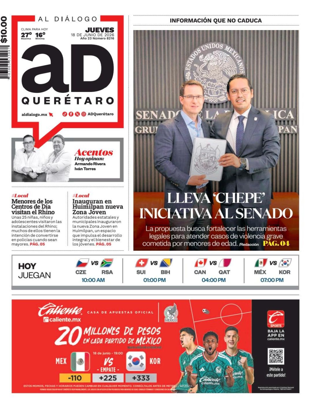 Lleva ‘Chepe’ iniciativa al Senado