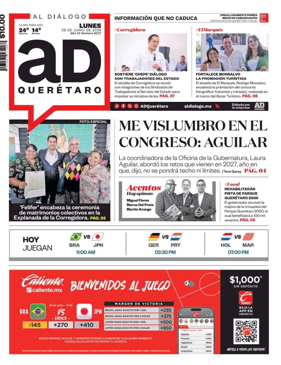Me vislumbro en el Congreso: Aguilar