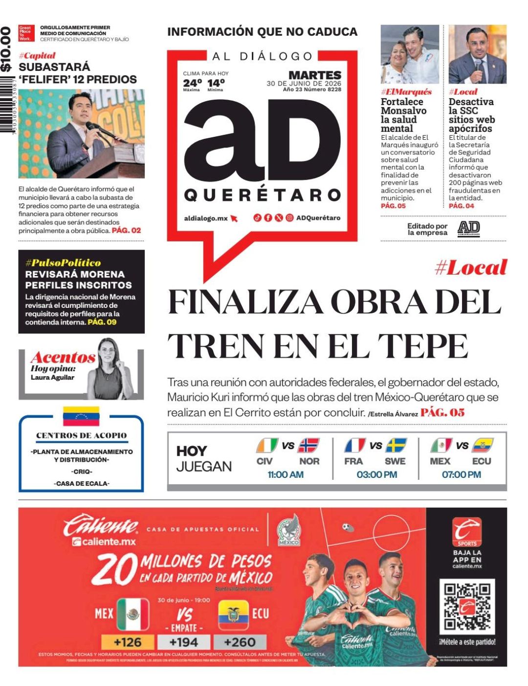 Finaliza obra del tren en El Tepe