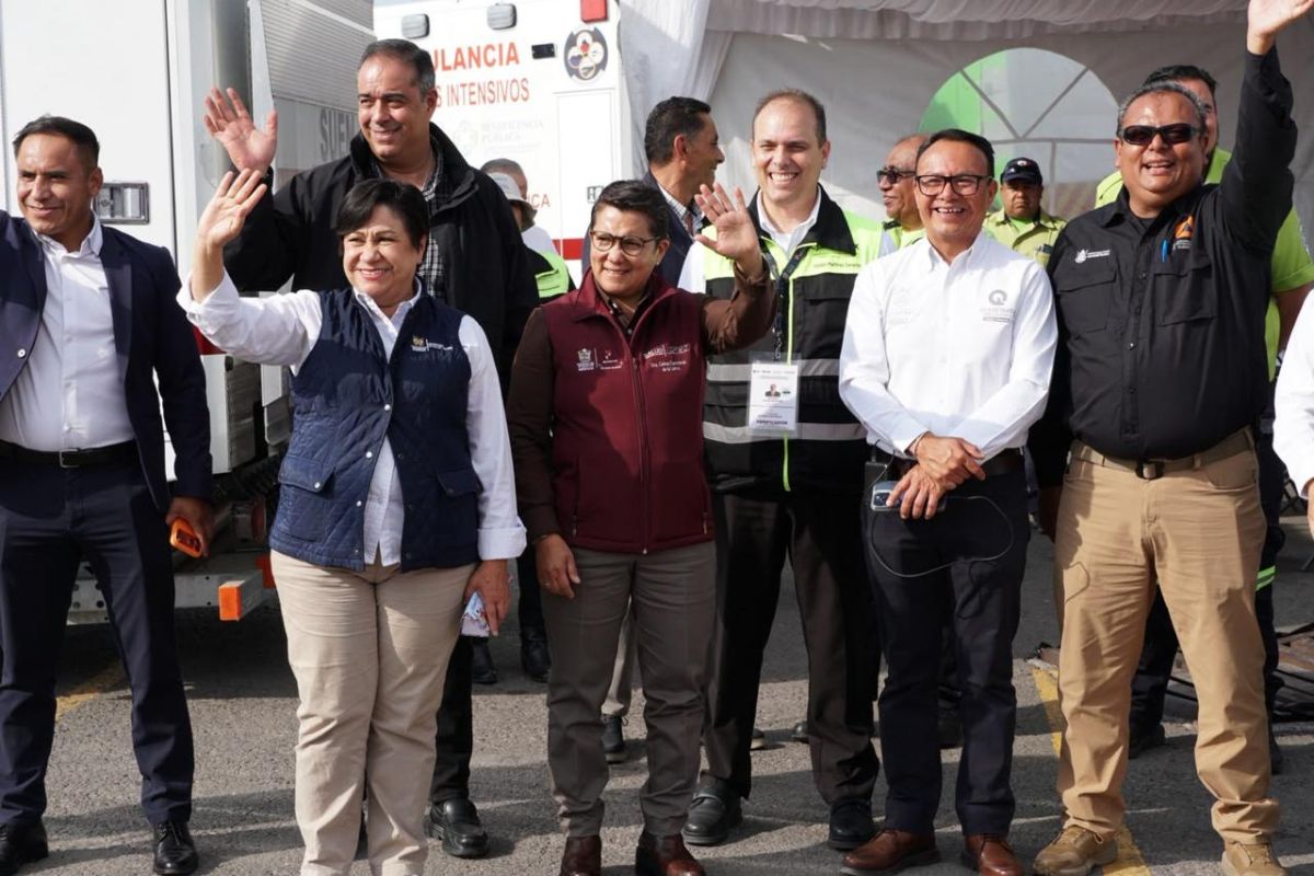 El SUEM participa en el operativo con atención de emergencias y apoyo médico durante el recorrido. Foto:GEM