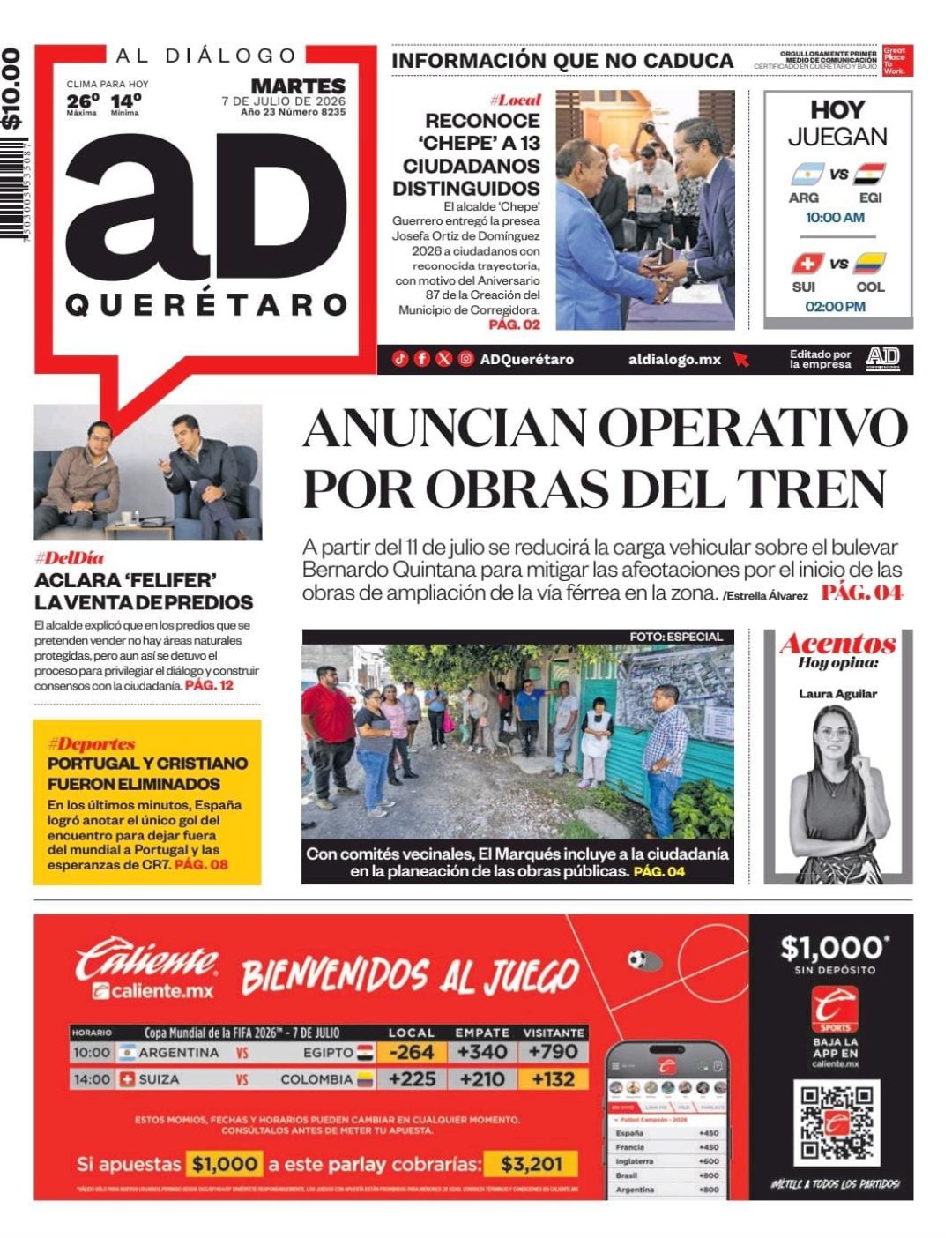 Anuncian operativo por obras del tren