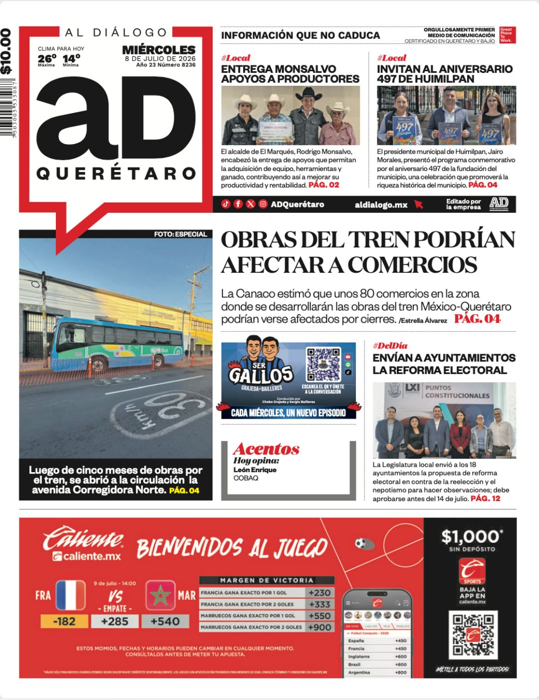 Obras del tren podrían afectar a comercios