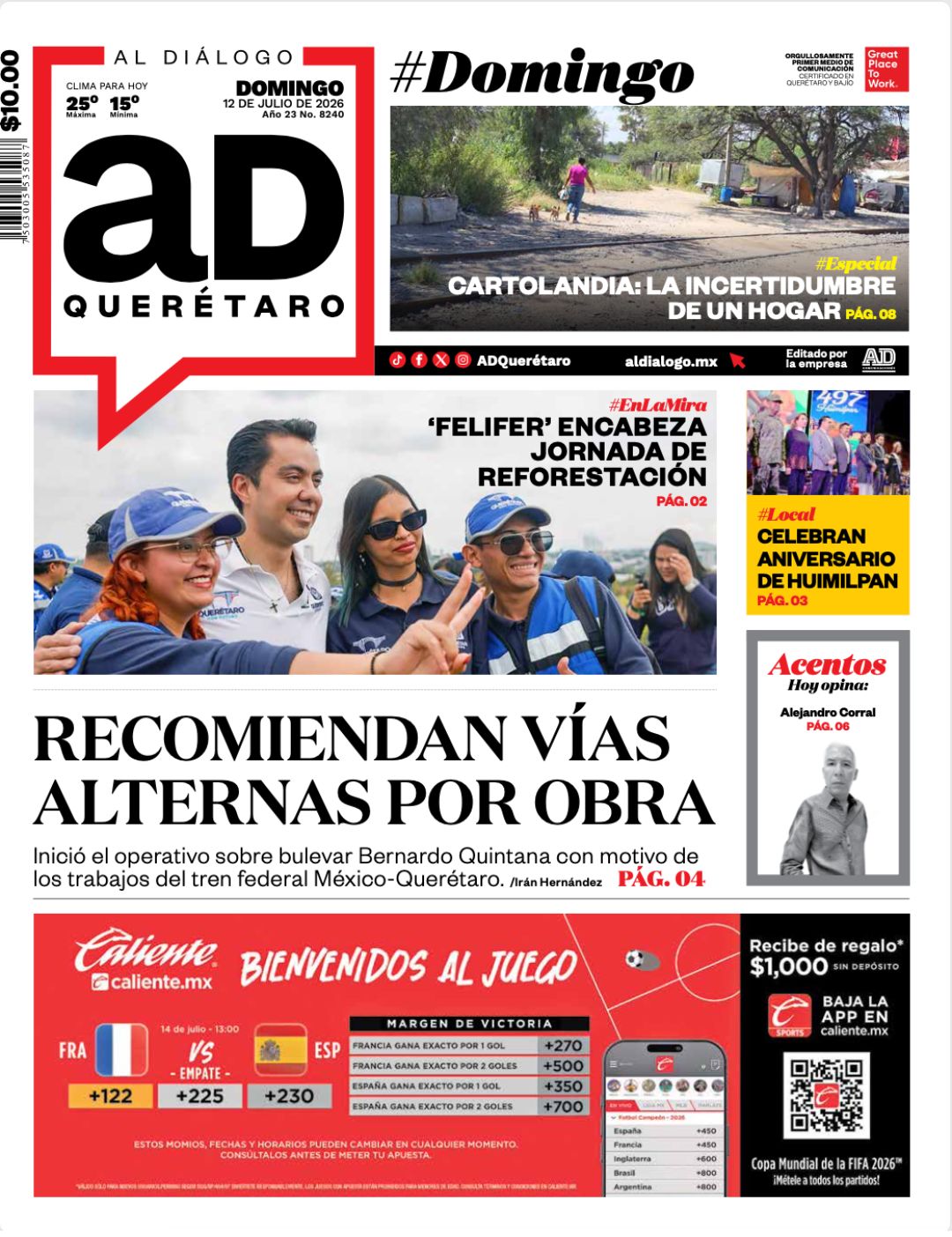 Recomiendan vías alternas por obra