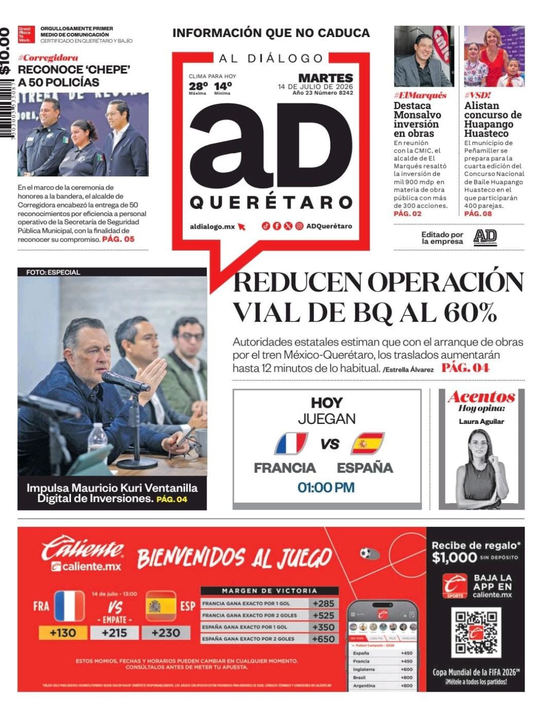 Reducen operación vial de BQ al 60 %