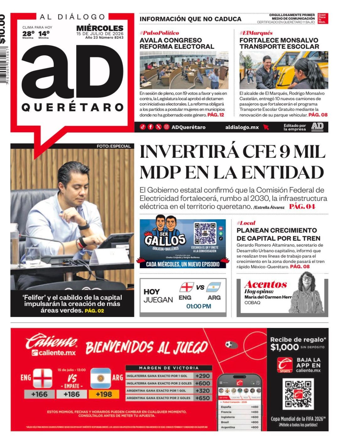 Invertirá CFE 9 mil mdp en la entidad