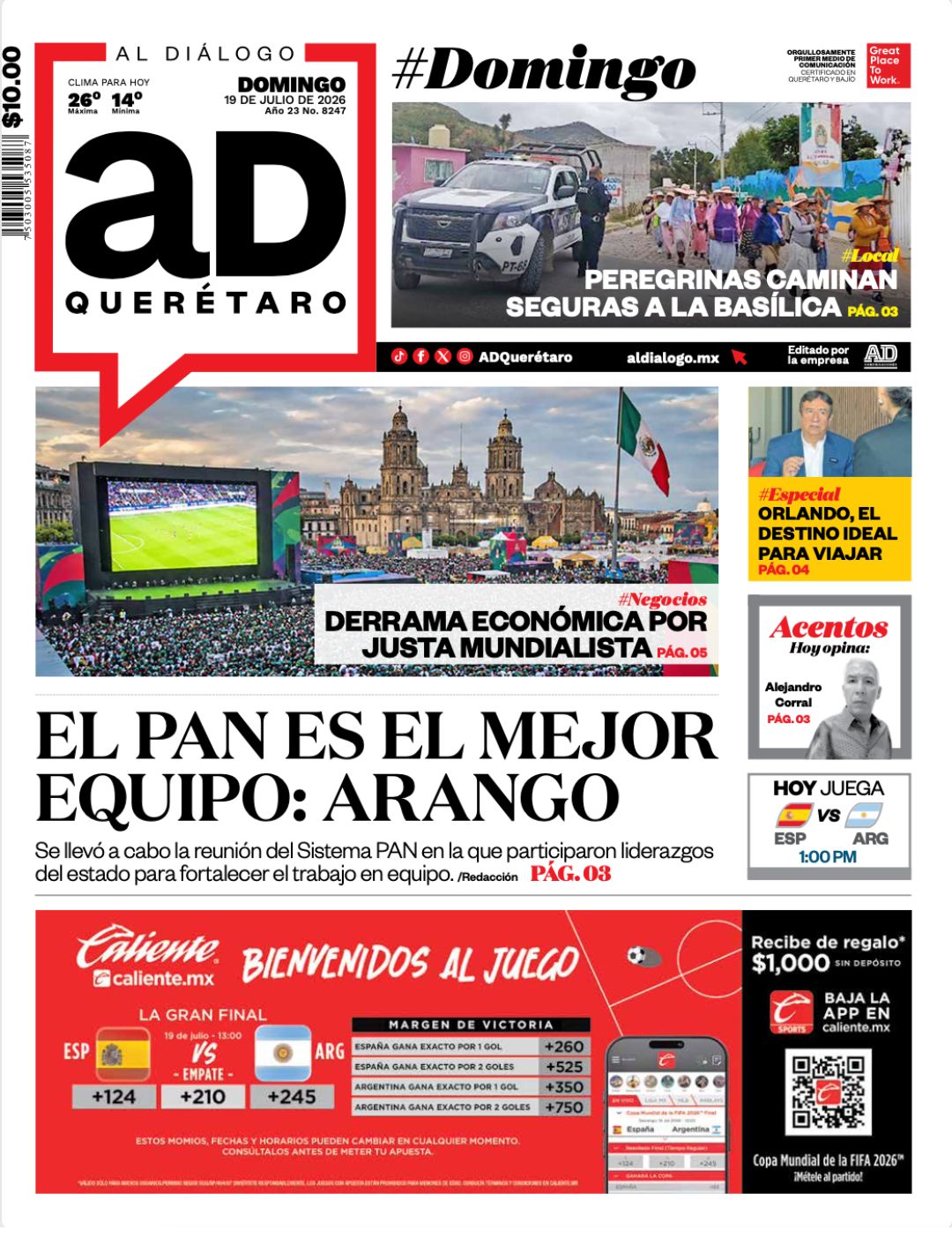 El PAN es el mejor equipo: Arango