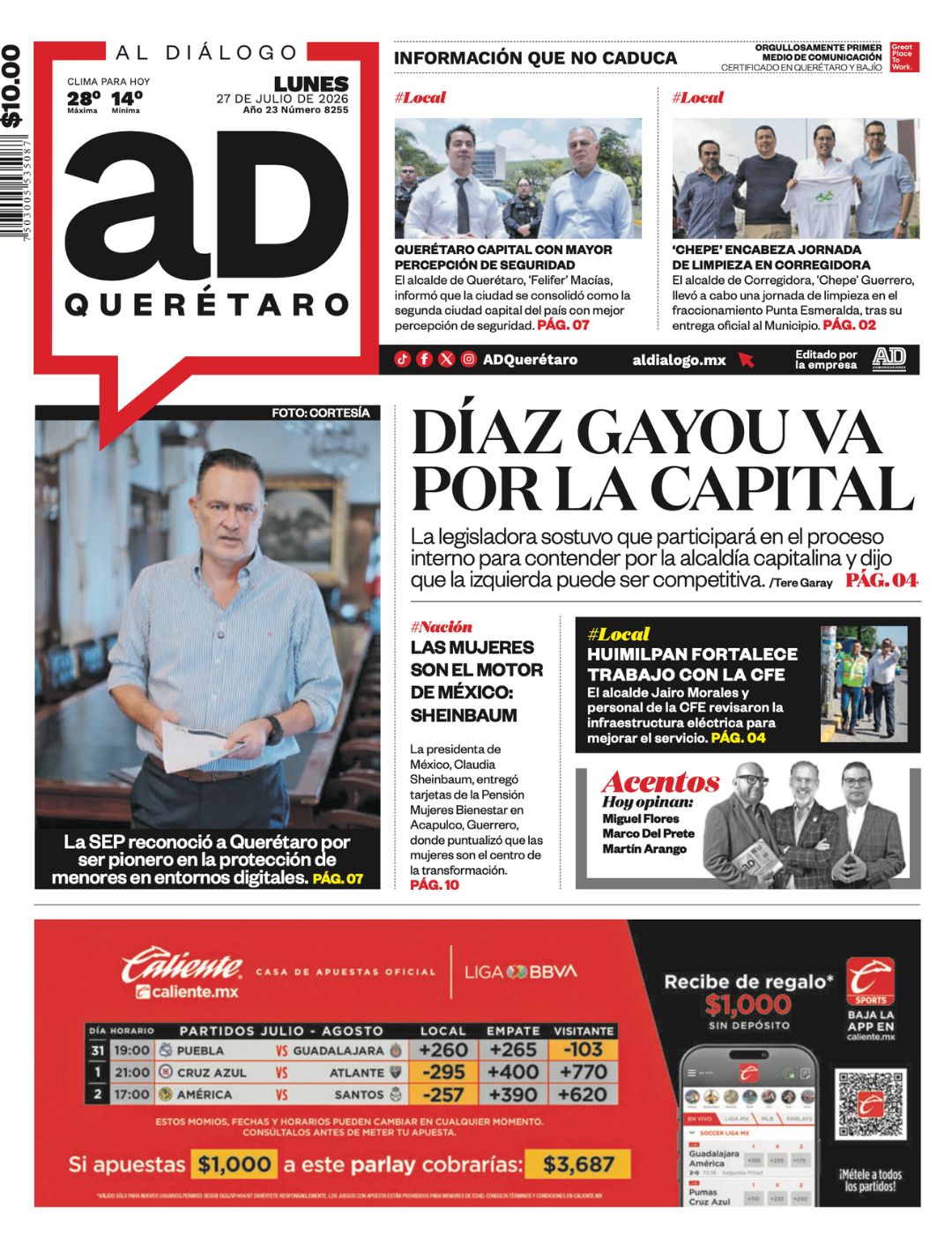 Díaz Gayou va por la capital