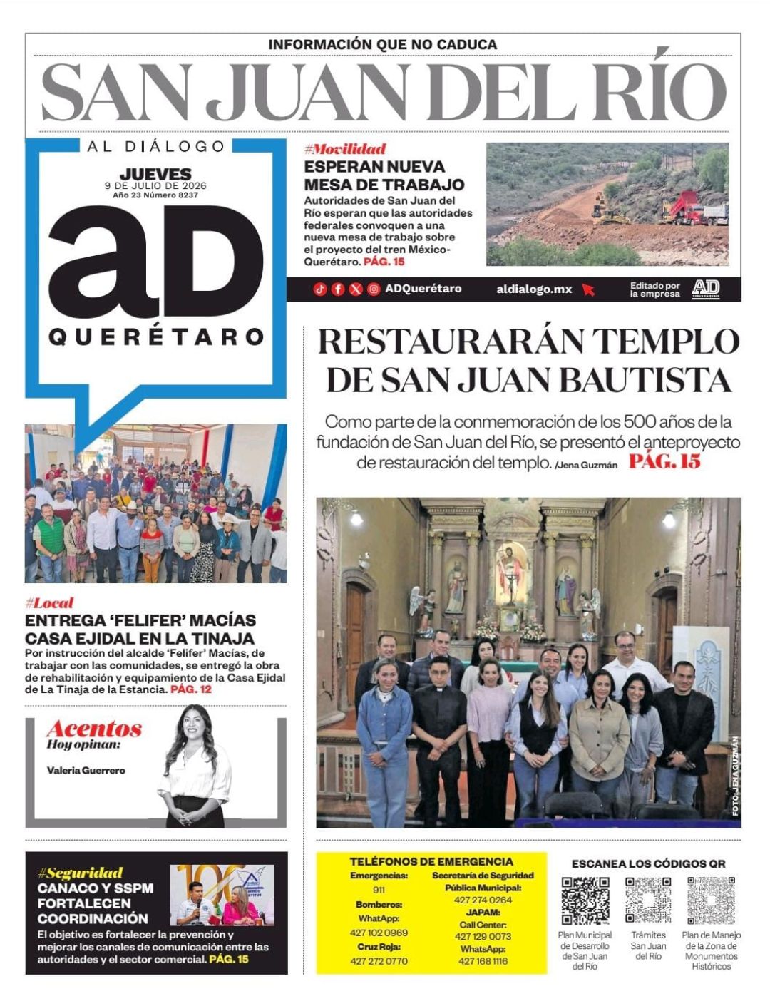 Restaurarán templo de San Juan Bautista