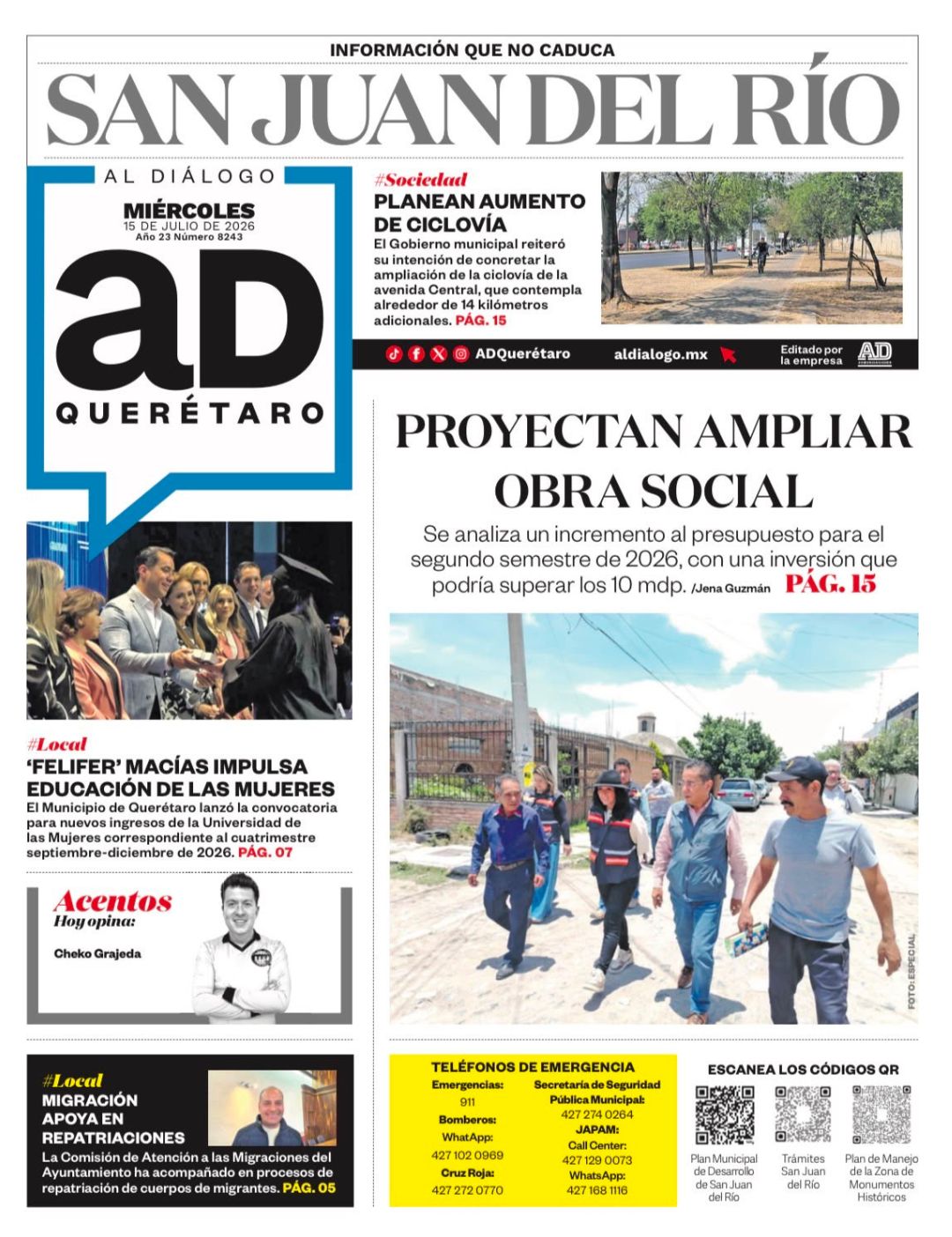 Proyectan ampliar obra social