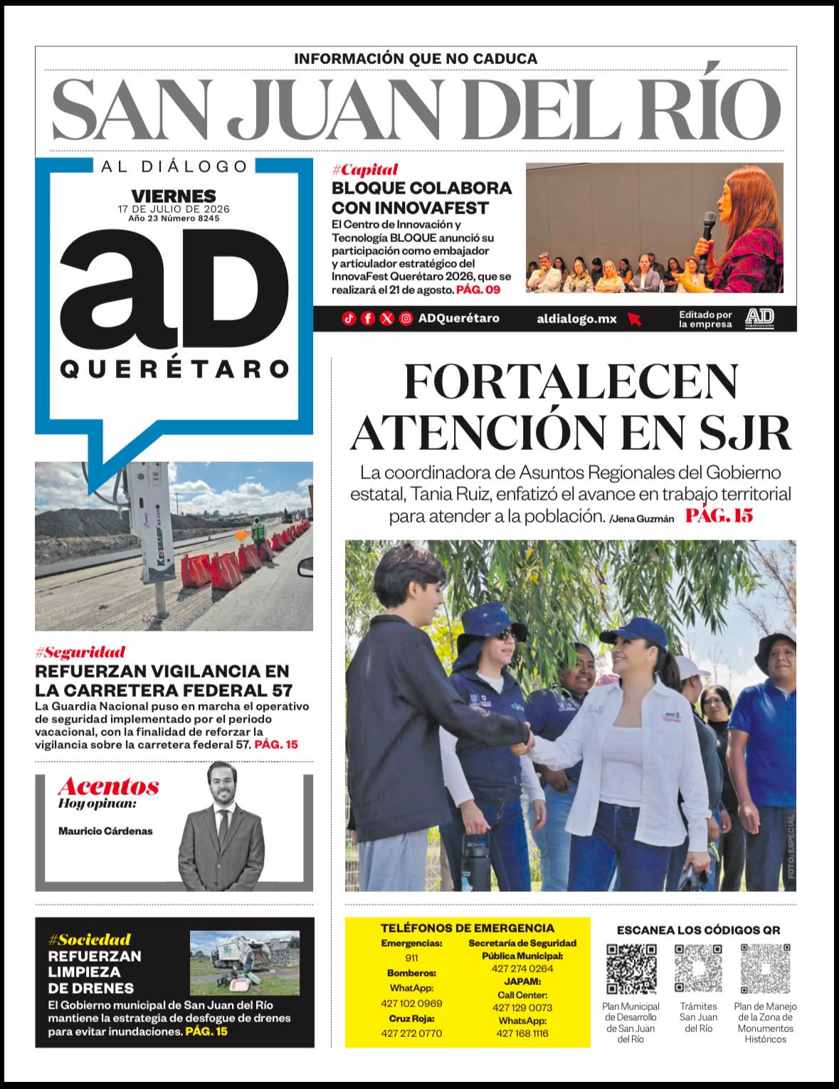 Fortalecen atención en San Juan del Río